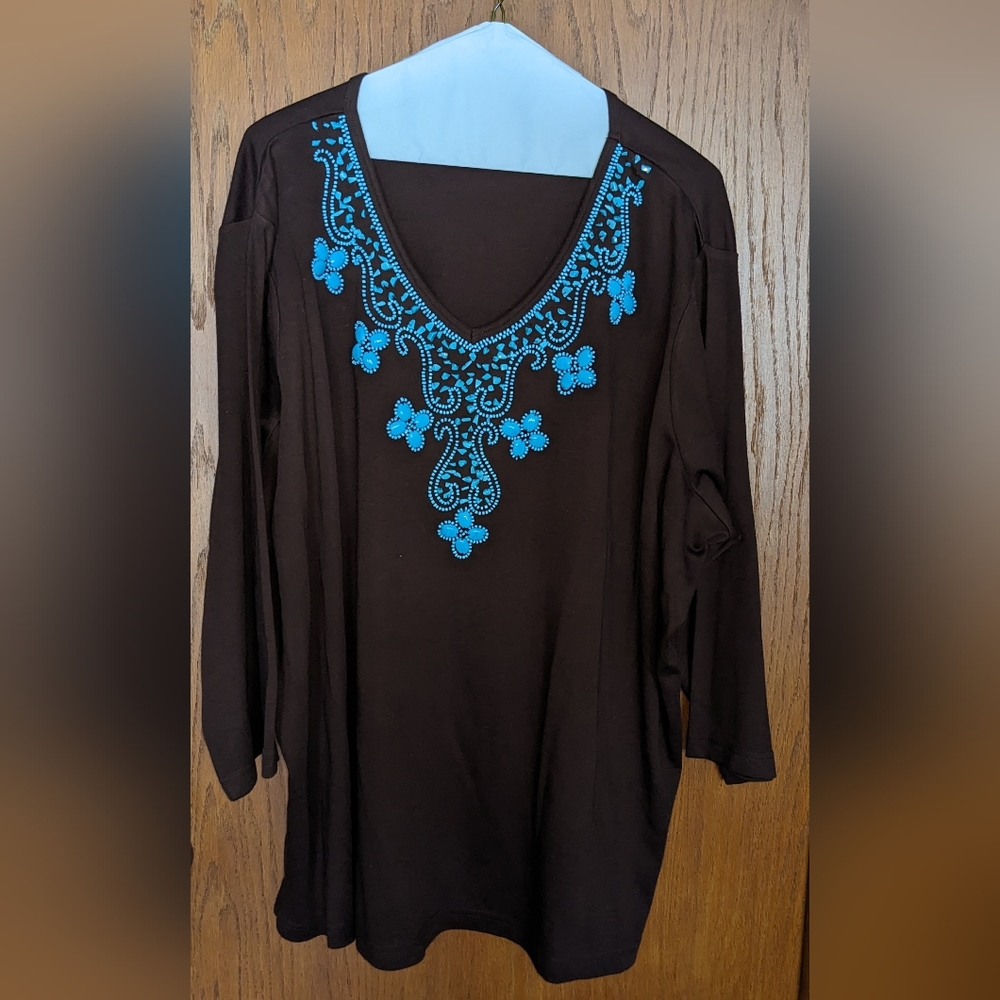 Size 3X Quacker Factory‎ Beaded Top